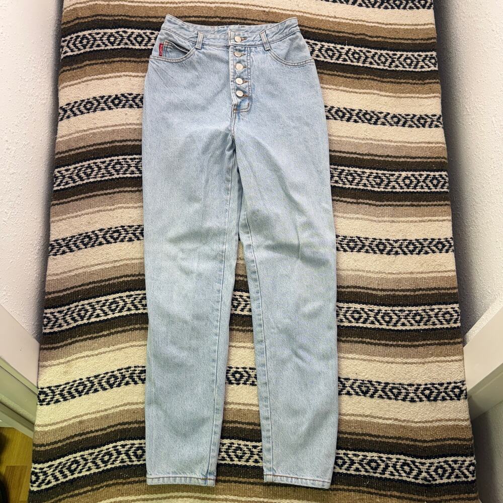 Women's Vintage 80's Bongo Light Wash Button Fly Denim Blue Jeans Sz 26 x 29 (0)